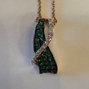 Le Vian Green & White Diamond Pendant; 14k Rose Gold, 18" Chain